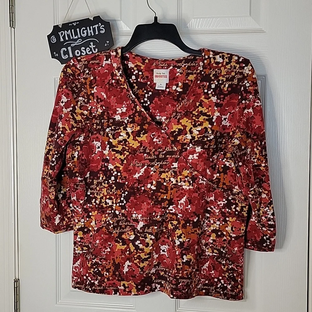 Ruby Rd. Favorites XL Blouse Red Purple Orange
